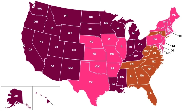 Crime-ERISA Office Underwriters map