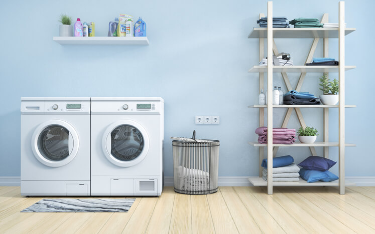 A well-appointed laundry room
