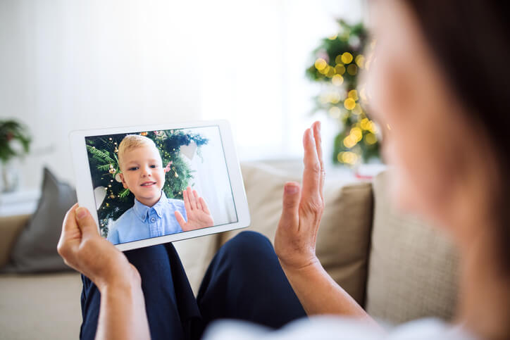 grandson video chat with grandmother