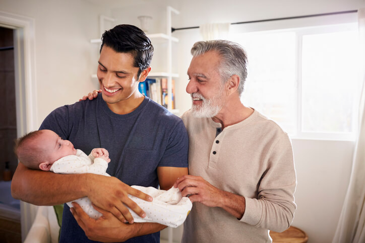 baby, father and grandfather