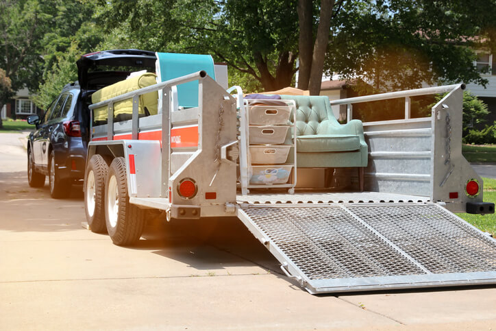 packed trailer