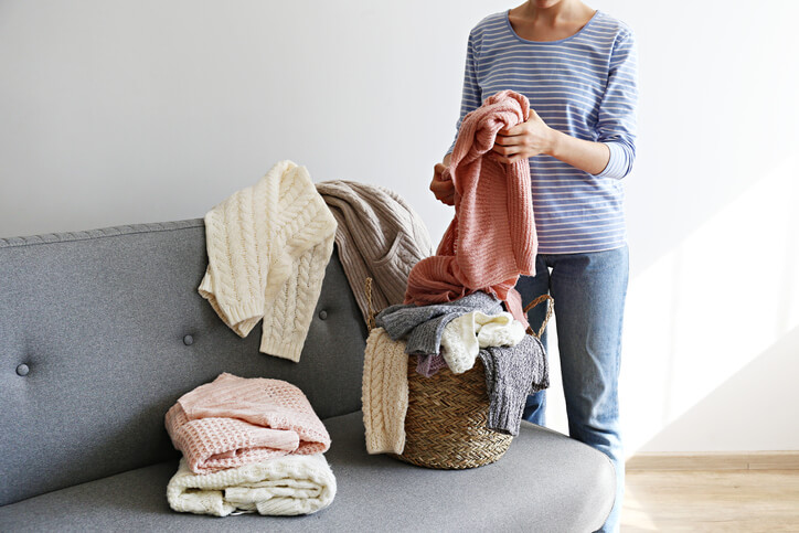 woman folding