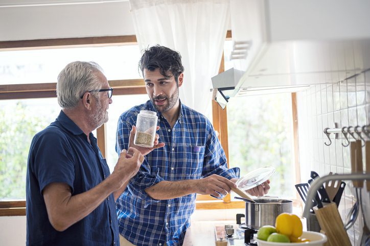 grandfather and adult grandson
