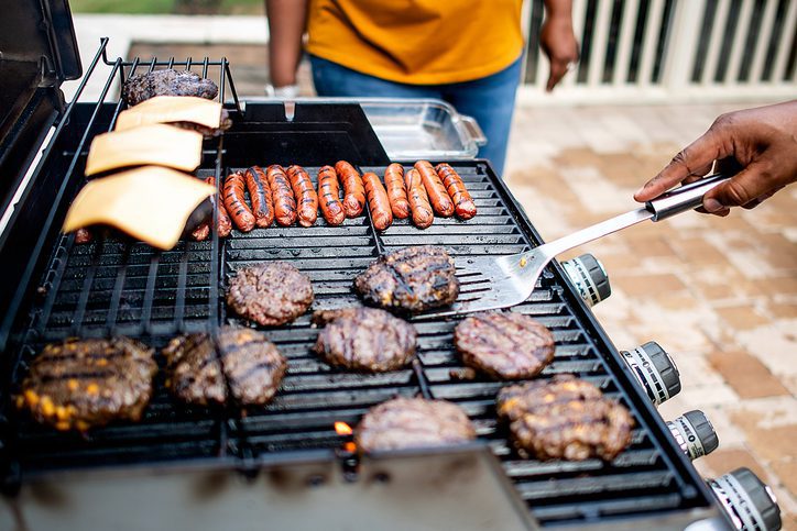 Folks grilling out