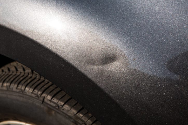 Dent in a car