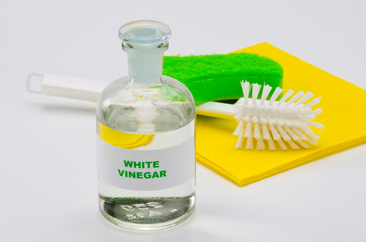 white vinegar and brush