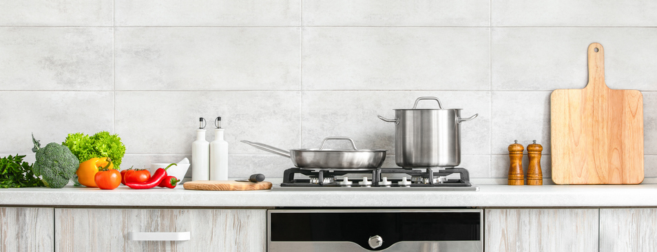 kitchenware on counter