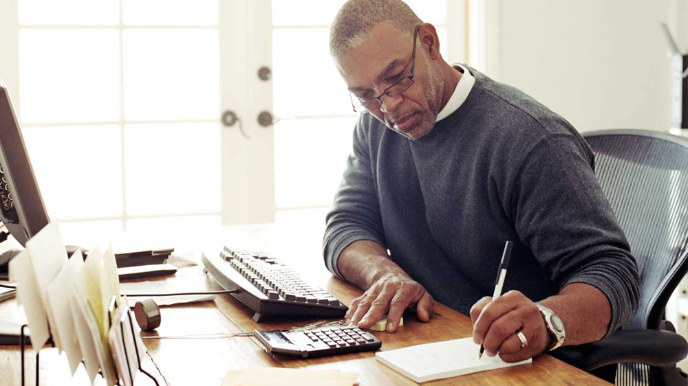 Man working from home office