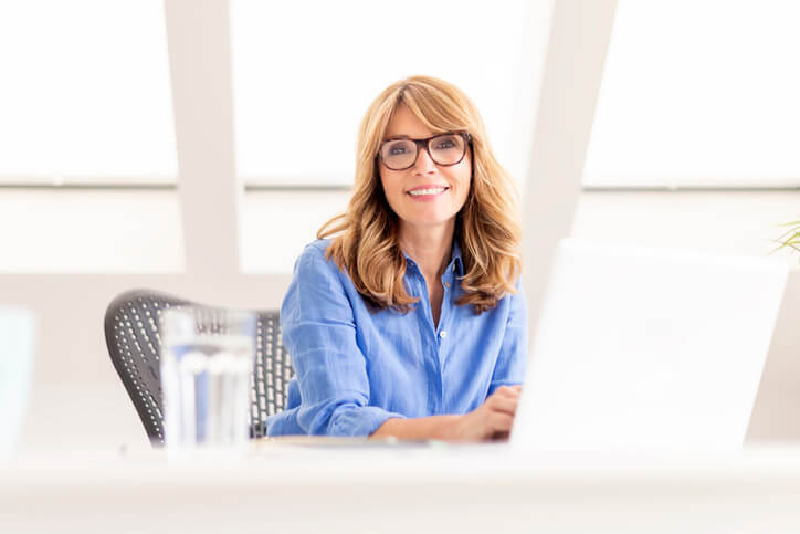 Woman working in home office