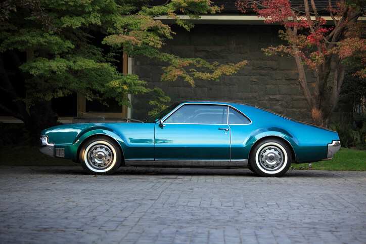 Blue classic car