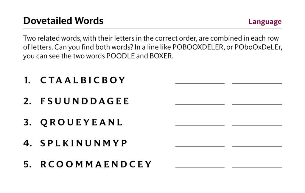 Dovetailed Words