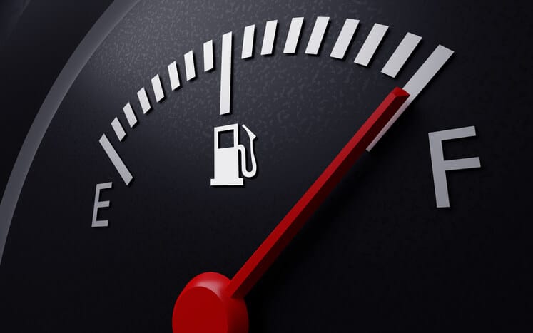 Fuel gauge on full