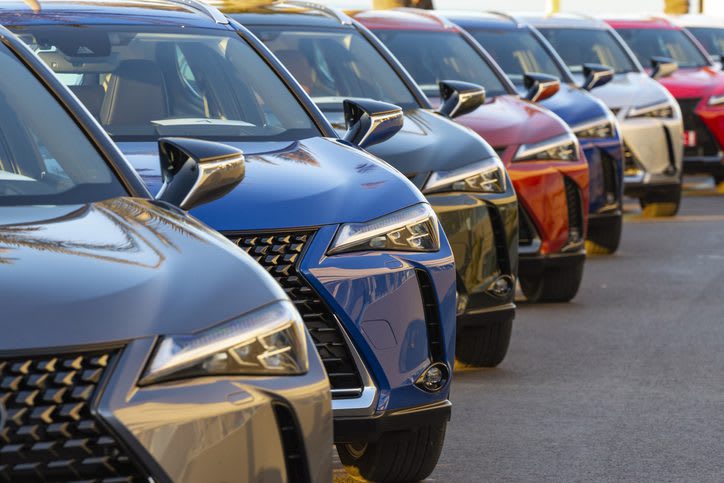 row of cars