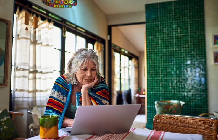 woman using a laptop