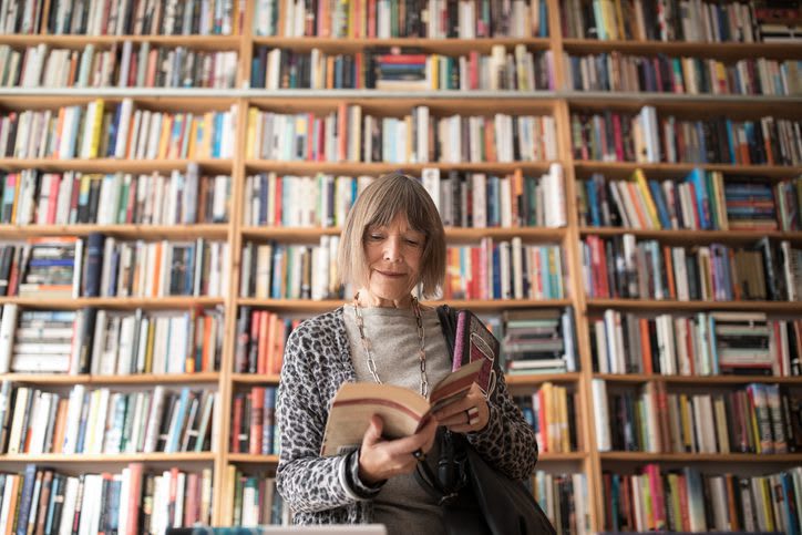 woman reading a book