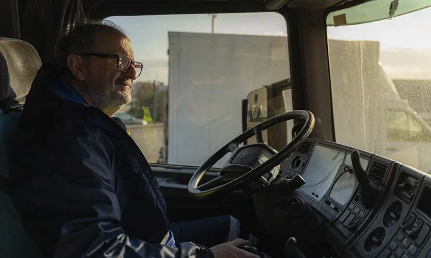 man driving a truck