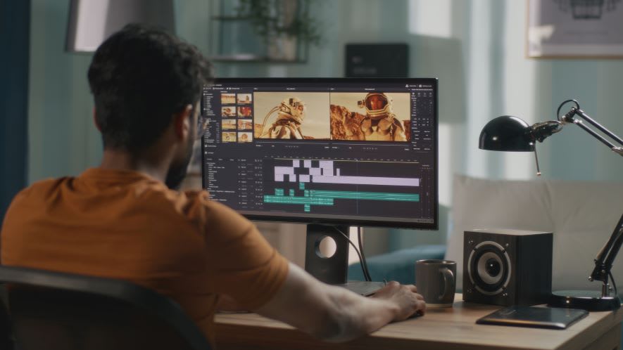 professional video editor working remotely