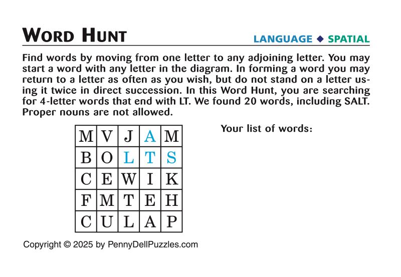 word hunt