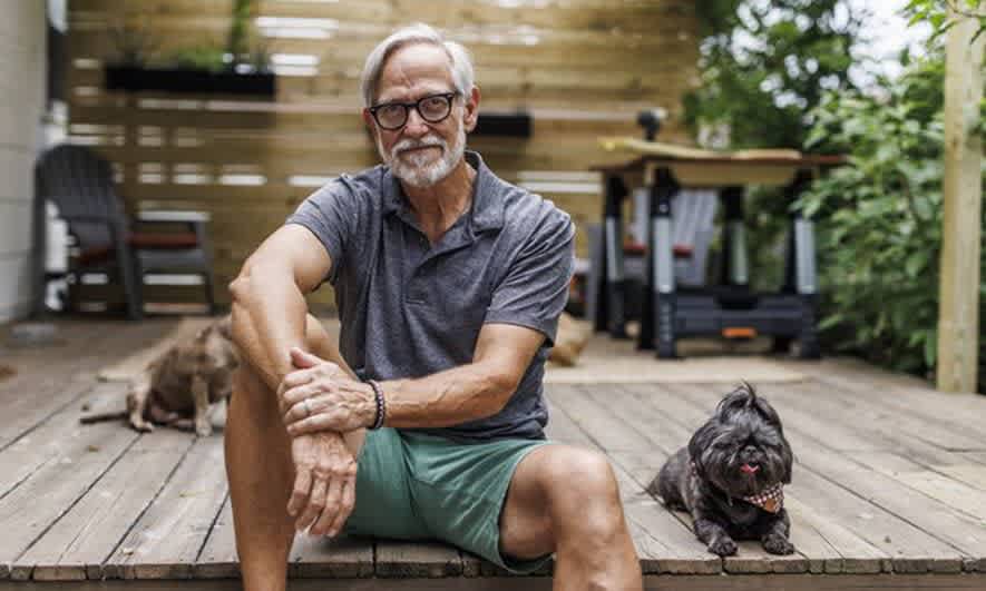 Homeowner enjoying their deck