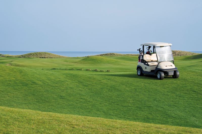 Golf cart on a course