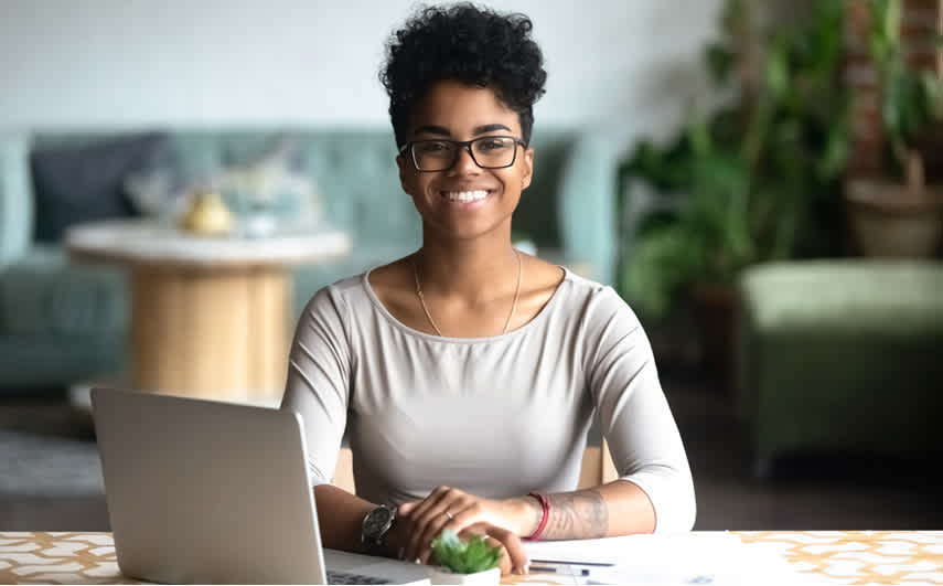 Business Woman Registering