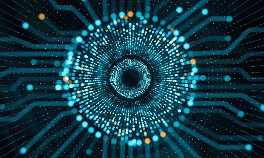 Connected lines that form the shape of an eyeball