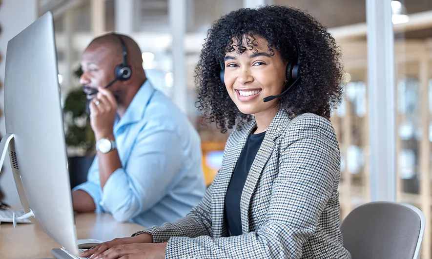 An office worker sitting at their desk