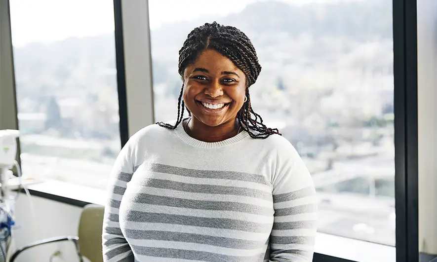 Woman smiling