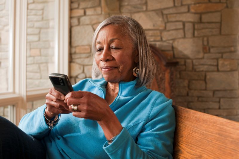 Woman using her cell phone