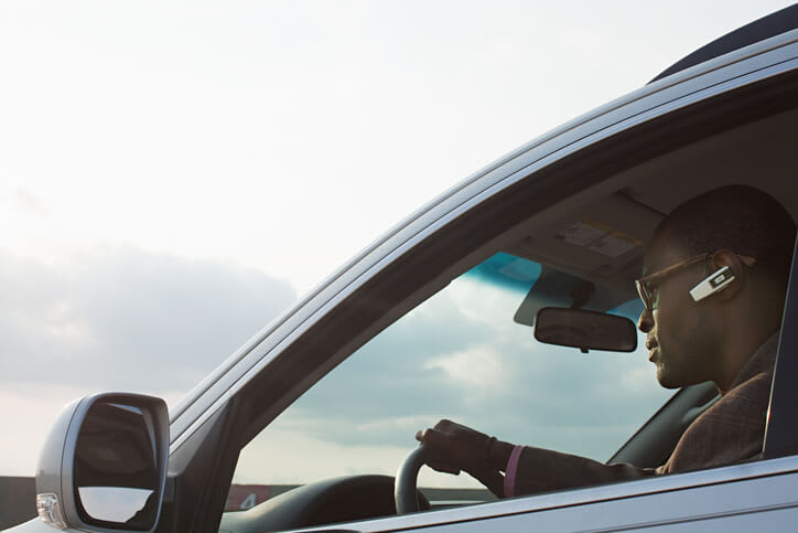 Driver using a Bluetooth headset