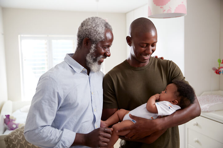 grandfather, son and grandson