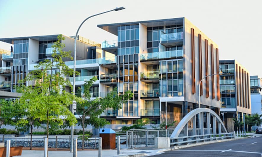 Exterior of a condo building