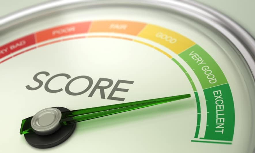 A score meter pointing to 