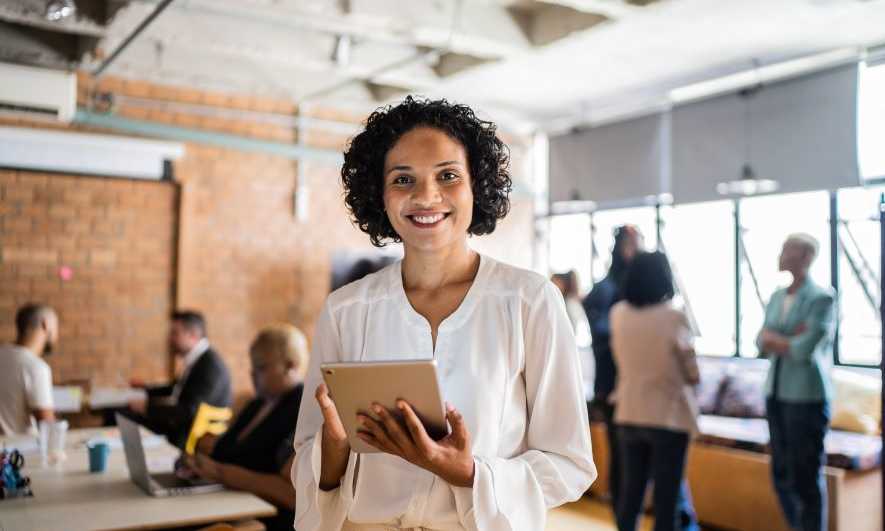 business owner working on marketing strategy