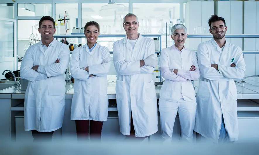 A scientist in their lab