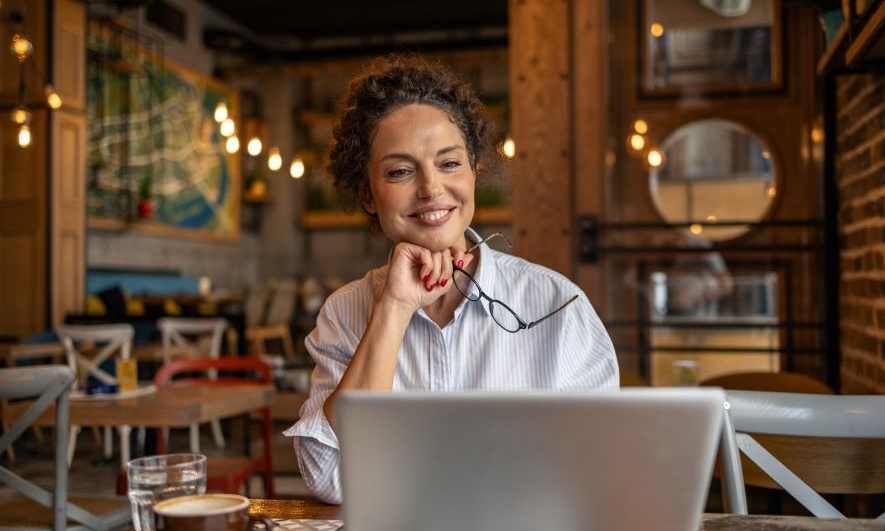 small business owner completing online upskilling course