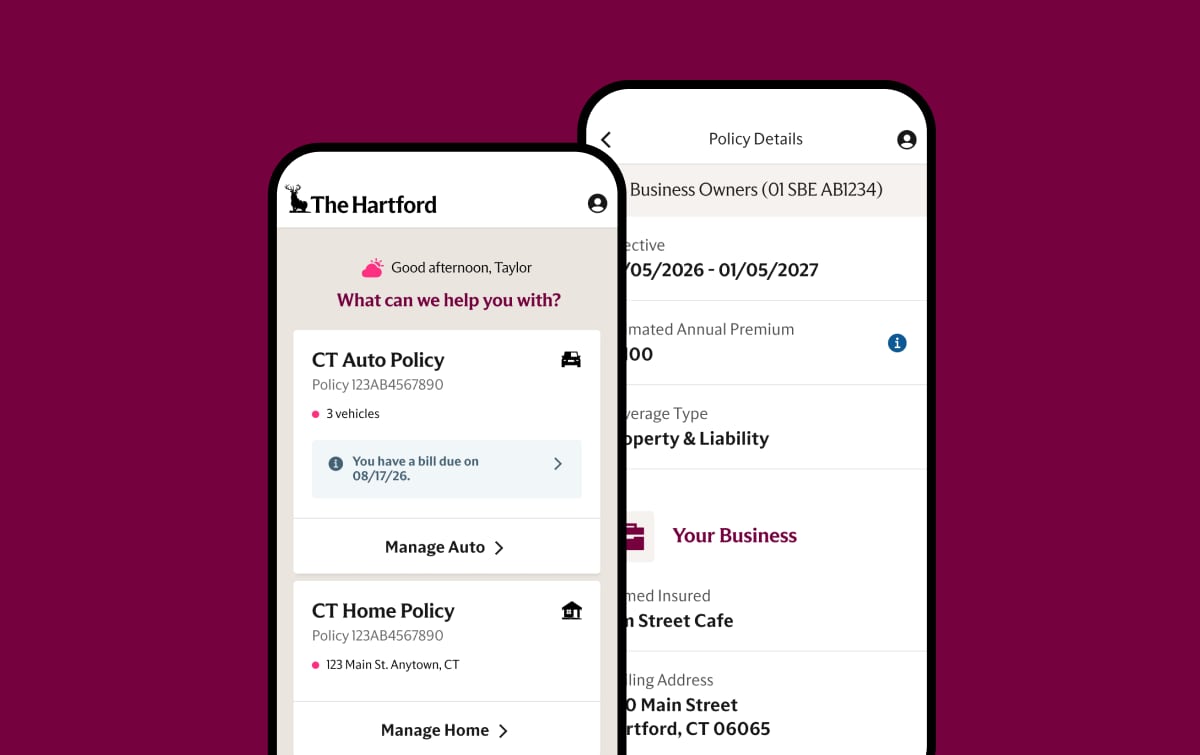 Mobile app from The Hartford