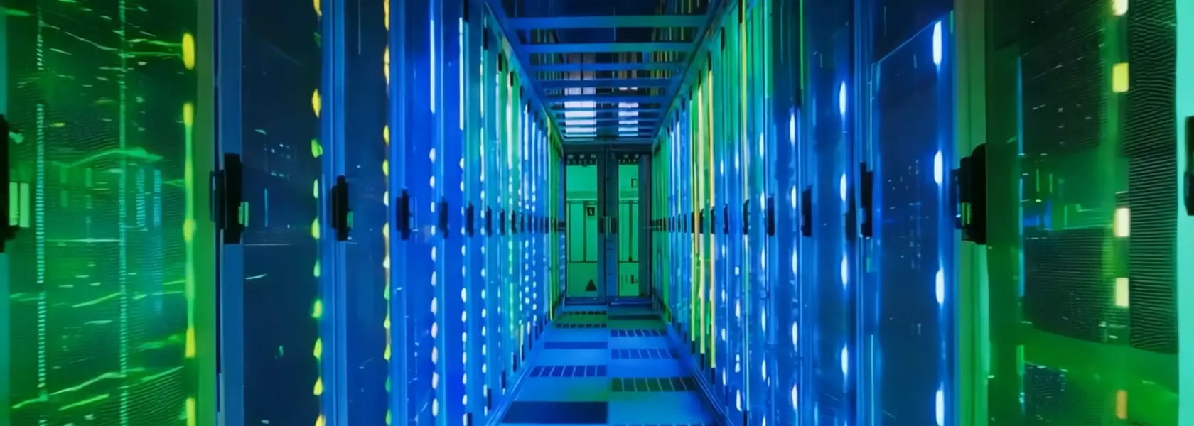 Slideshow of crops, a large ship, server racks, manufacturing