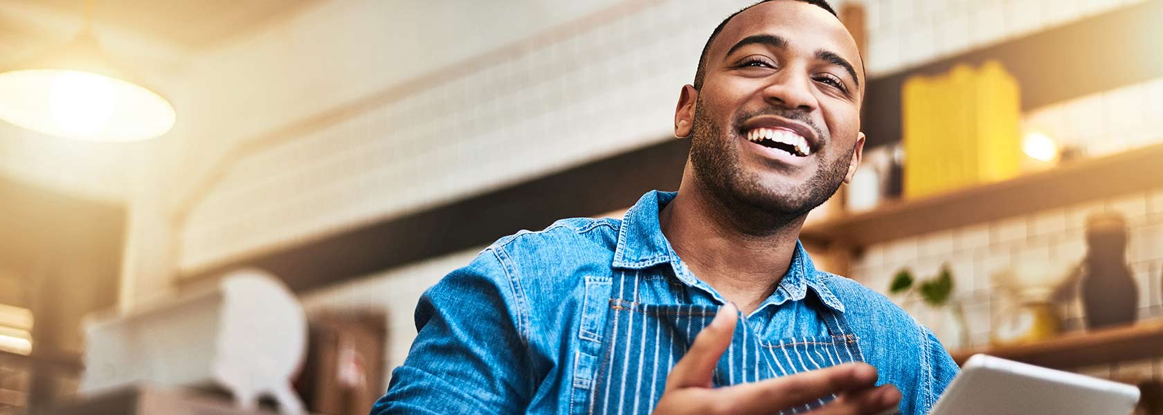 man getting a quote for commercial insurance