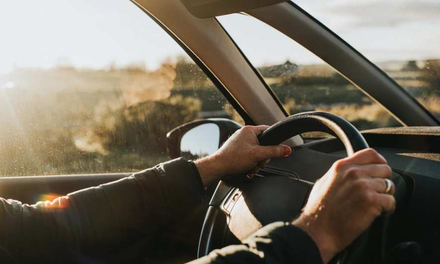 Sun coming into a car