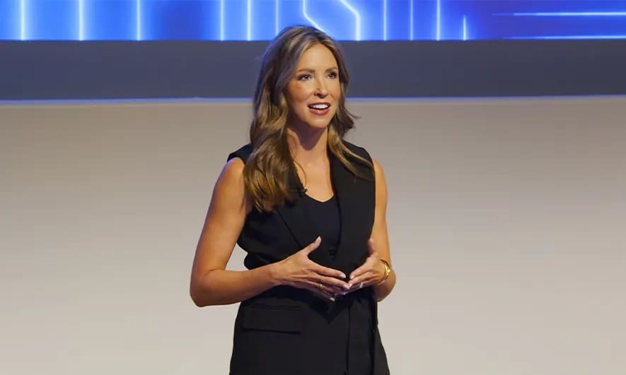 Jamie Shuford speaking on stage