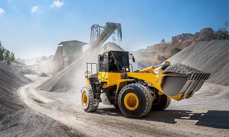 Heavy equipment at a quarry