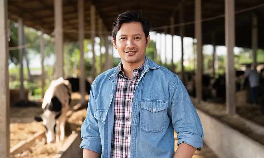 business owner protected by dairy farm insurance