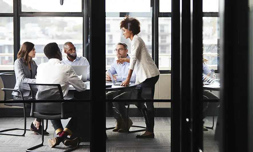 Office workers in a conference room