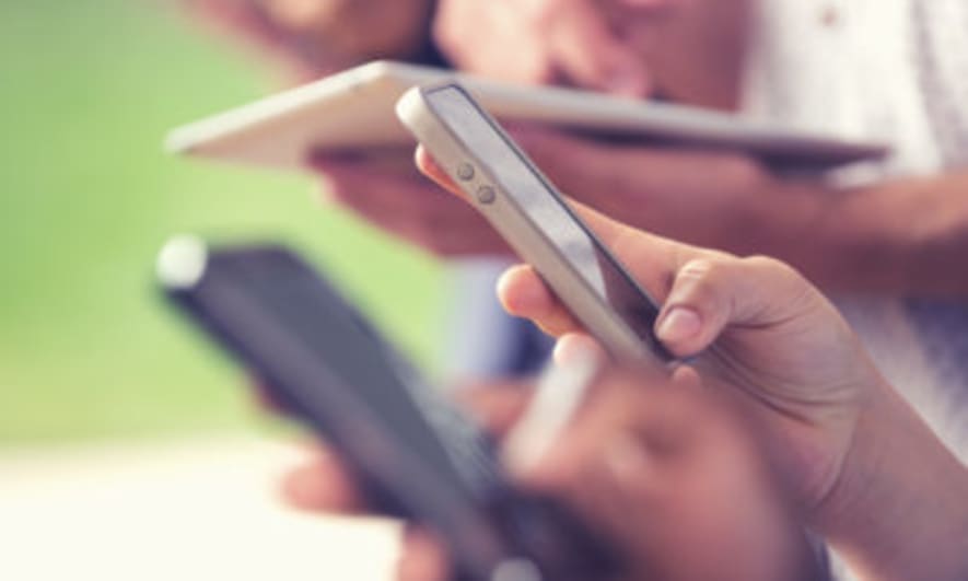People using apps on mobile device