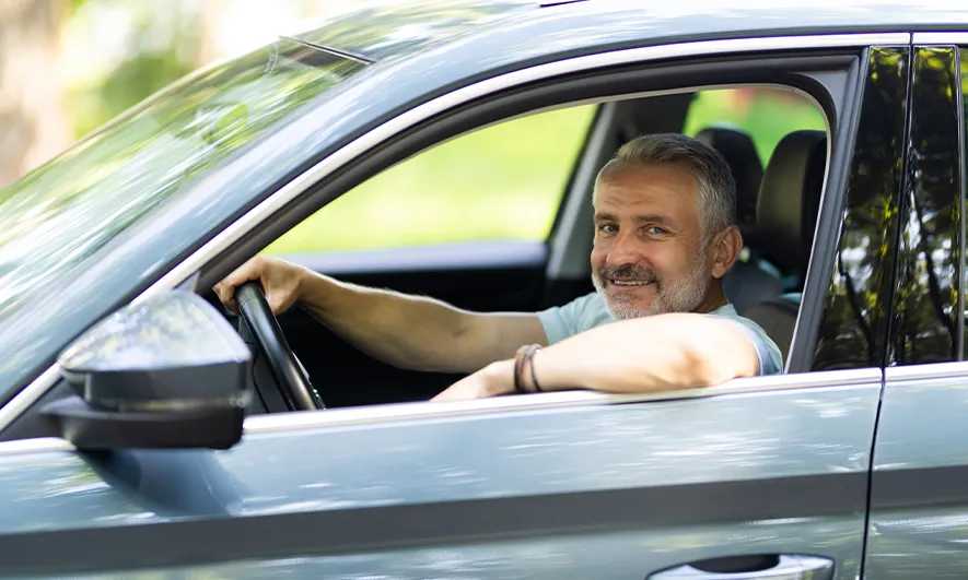 male driver pleased with bodily injury liability insurance from The Hartford