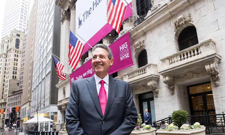 Chris Swift, Chairman and CEO of The Hartford, at the NY Stock Exchange