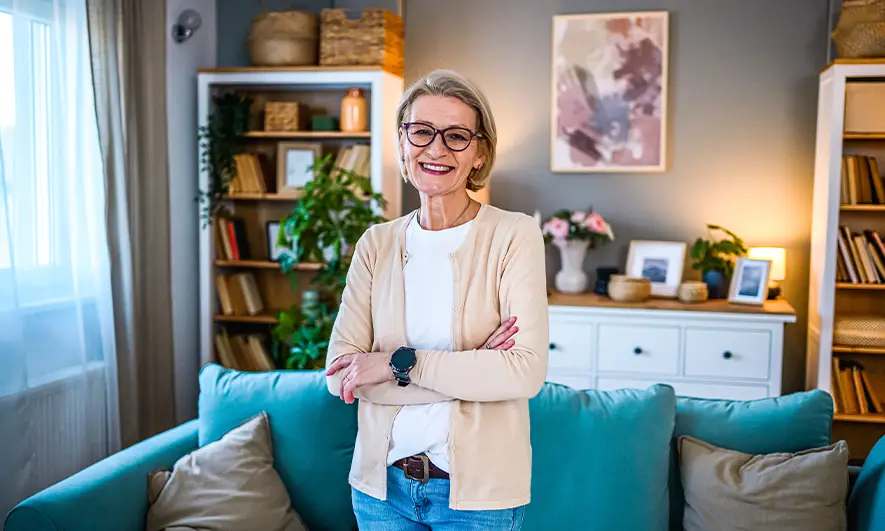 woman happy to bundle auto and condo insurance