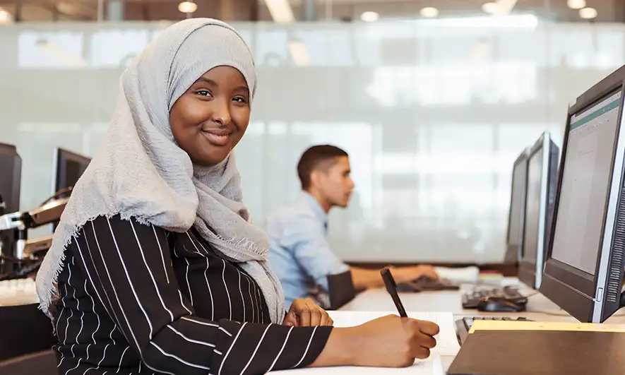 female claims apprentice program participant