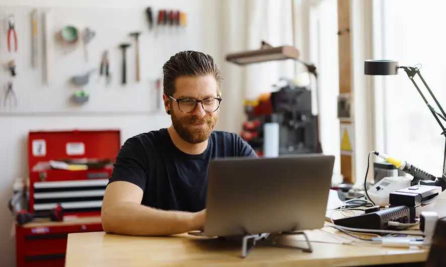 business owner protected by the best cyber insurance for small business